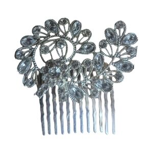 Bling Blingy Hair Comb, NWOT-Very Pretty! Silvertone w/Acrylic Beads